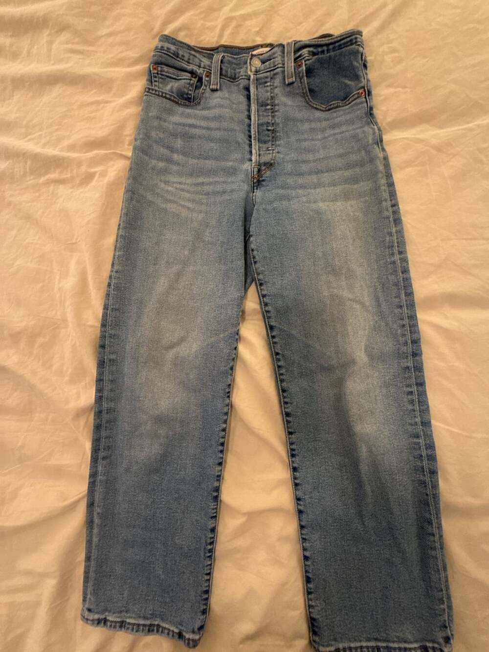 Levi's Ribcage Straight High-Rise Jeans Size 28 Light Wash